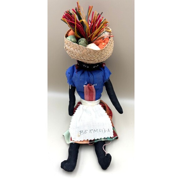 Vintage Bermuda Chiquita Doll Cloth Souvenir with Apron and Hat 12" Tall - Picture 3 of 7